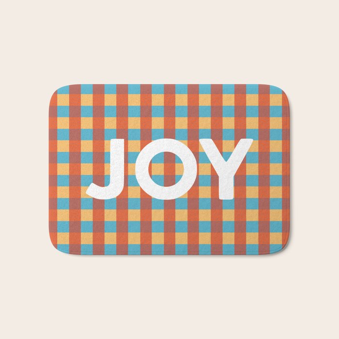 Joy in Christmas Plaid Bath Mat Gallery Image 1