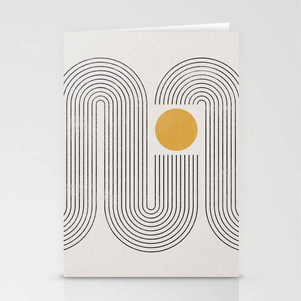 Mid-Century Modern No.22 - Woodblock Print Stationery Card Gallery Image 1