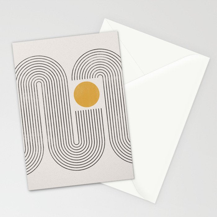 Mid-Century Modern No.22 - Woodblock Print Stationery Card Gallery Image 2