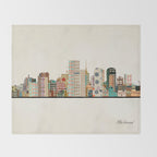 richmond virginia skyline Throw Blanket Gallery Image 2