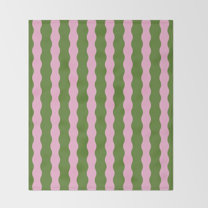 Wavy Retro Striped Pattern Throw Blanket Gallery Image 2