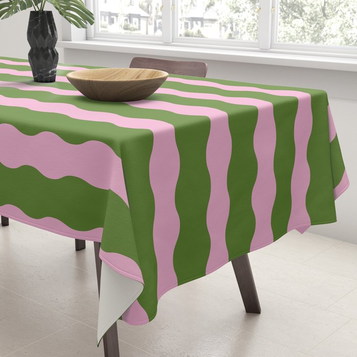 Wavy Retro Striped Pattern Tablecloth Gallery Image 3