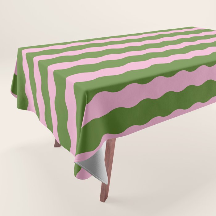 Wavy Retro Striped Pattern Tablecloth Gallery Image 1
