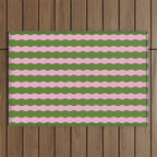 Wavy Retro Striped Pattern Outdoor Rug Gallery Image 1