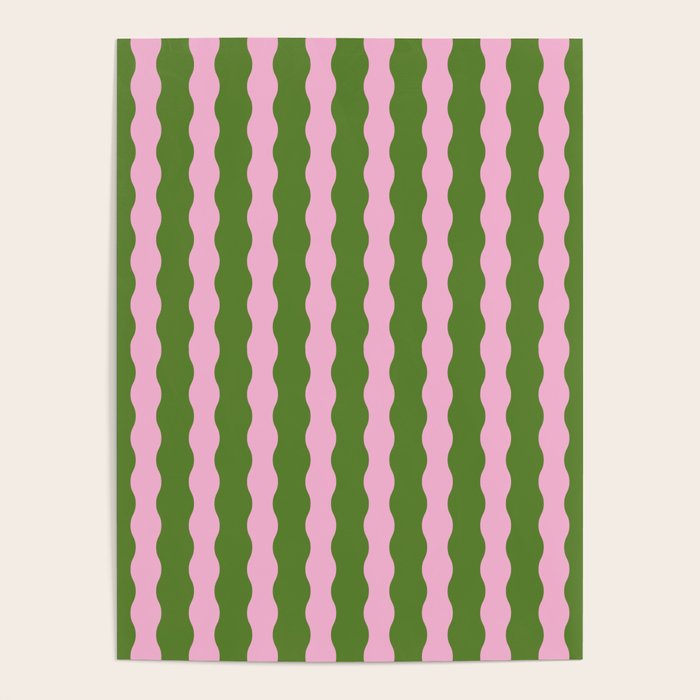 Wavy Retro Striped Pattern Poster Gallery Image 1