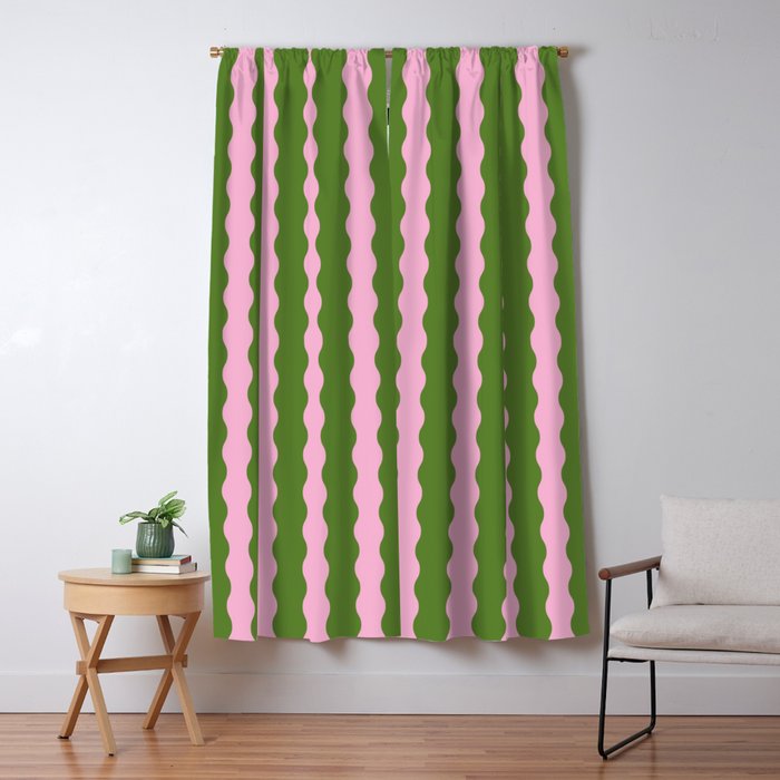 Wavy Retro Striped Pattern Window Curtain Gallery Image 1
