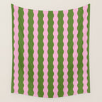 Wavy Retro Striped Pattern Wall Tapestry Gallery Image 4