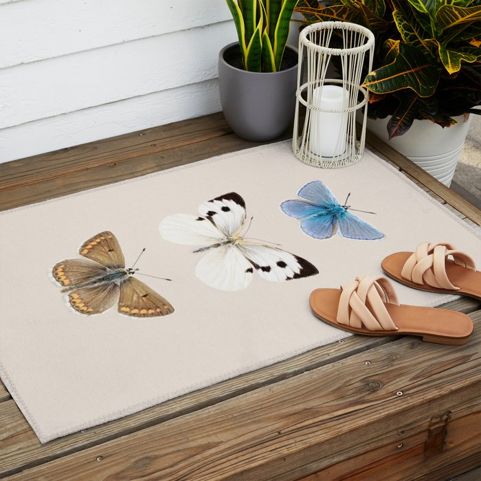 English Butterflies Outdoor Rug Gallery Image 2