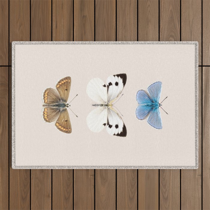 English Butterflies Outdoor Rug Gallery Image 1