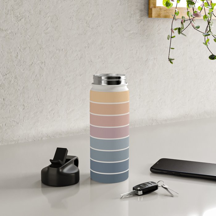 Gradient Arch XXII Sunrise Mid Century Modern Rainbow Water Bottle Gallery Image 4