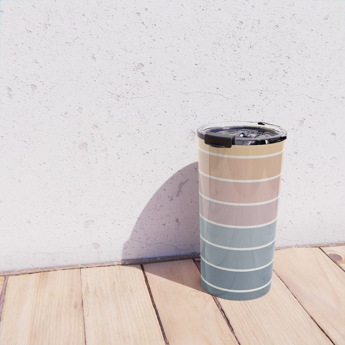 Gradient Arch XXII Sunrise Mid Century Modern Rainbow Travel Mug Gallery Image 4
