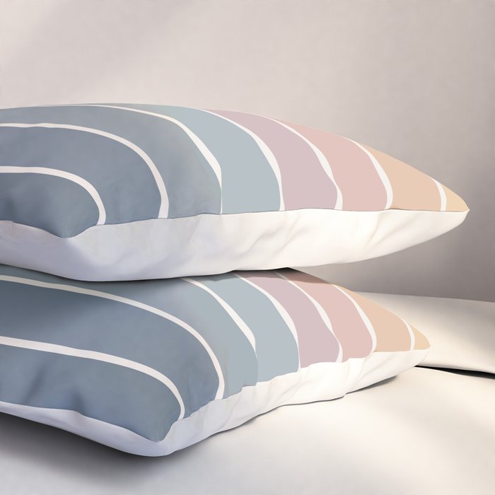Gradient Arch XXII Sunrise Mid Century Modern Rainbow Pillow Sham Gallery Image 3