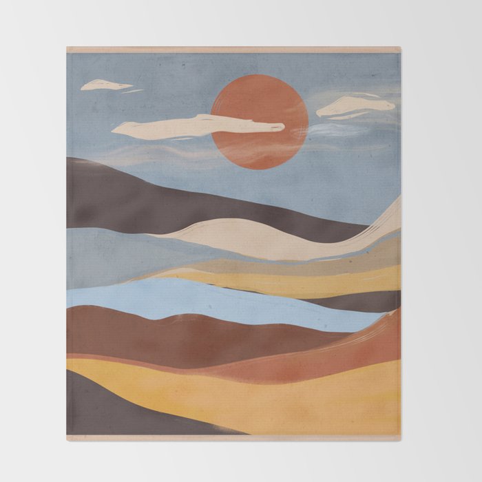 Abstract Art Landscape 63 Throw Blanket Gallery Image 2