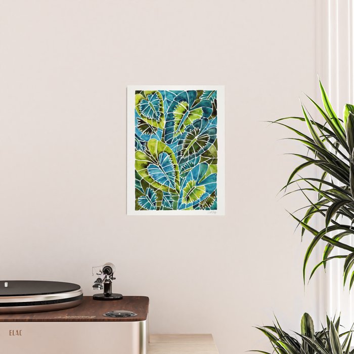 Schismatoglottis Calyptrata - Teal Palette Poster Gallery Image 2