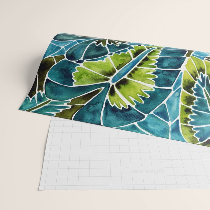 Schismatoglottis Calyptrata - Teal Palette Wrapping Paper Gallery Image 2