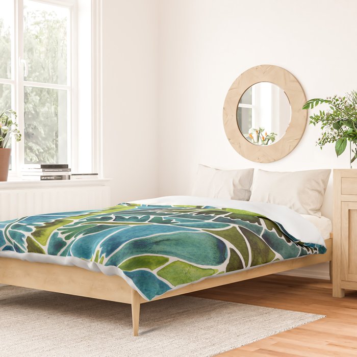Schismatoglottis Calyptrata - Teal Palette Duvet Cover Gallery Image 2