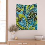 Schismatoglottis Calyptrata - Teal Palette Wall Tapestry Gallery Image 2