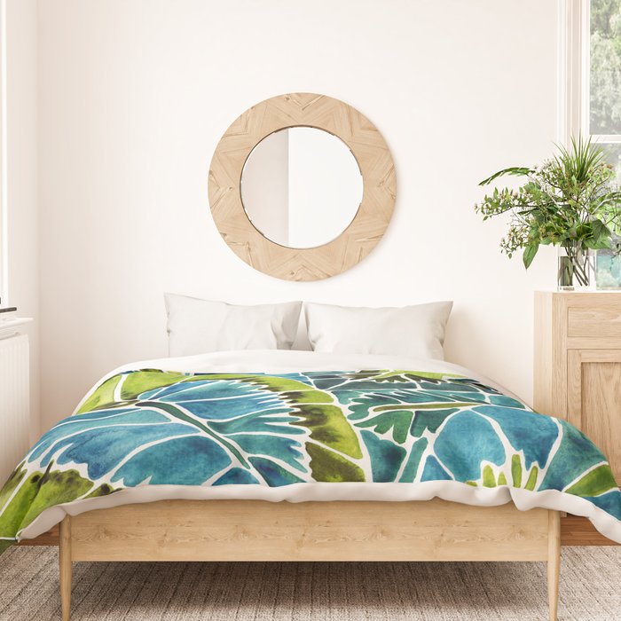 Schismatoglottis Calyptrata - Teal Palette Duvet Cover Gallery Image 3