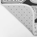 Funny black and white cartoon sticker quote pattern Bath Mat Gallery Image 2