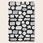 Funny black and white cartoon sticker quote pattern Cutting Board Gallery Image 1
