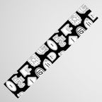 Funny black and white cartoon sticker quote pattern Table Runner Gallery Image 3