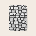 Funny black and white cartoon sticker quote pattern Bath Mat Gallery Image 1