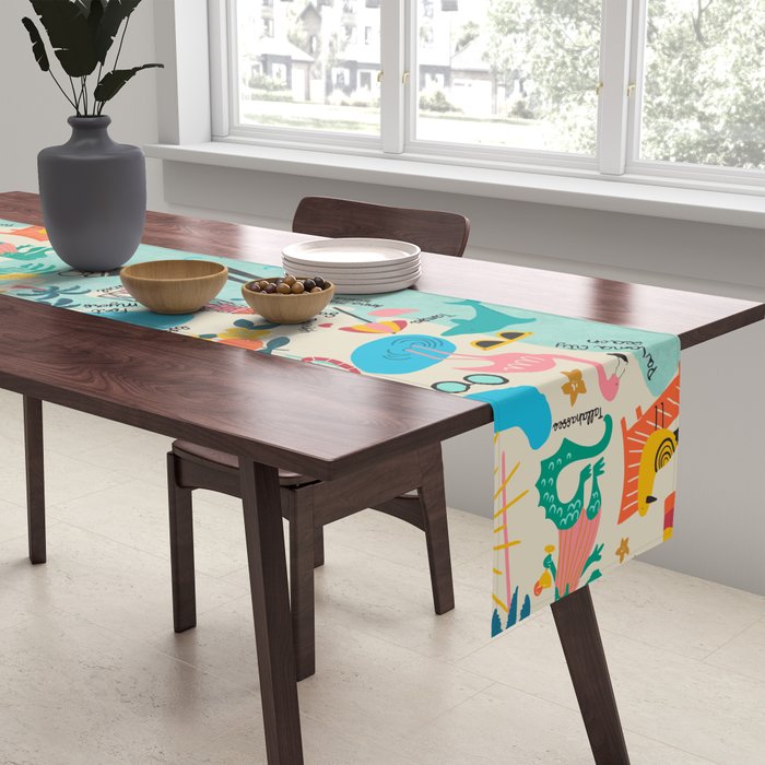 Florida State Beach Map Table Runner Gallery Image 2