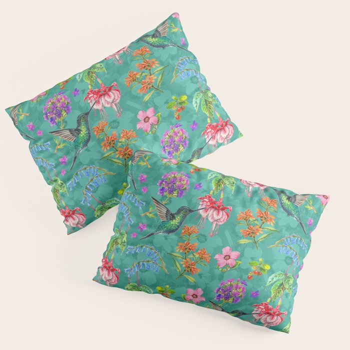 Floral Hummingbirds - BBG Pillow Sham Gallery Image 1