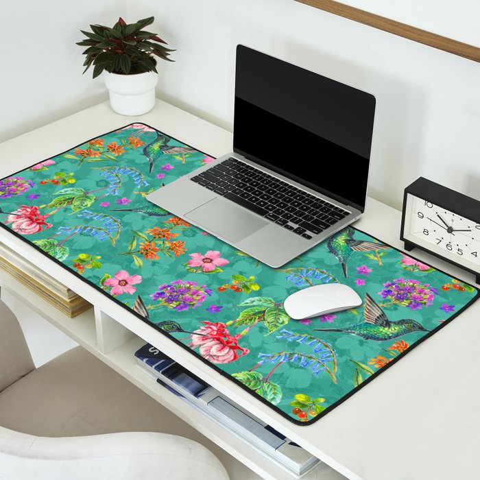 Floral Hummingbirds - BBG Desk Mat Gallery Image 2