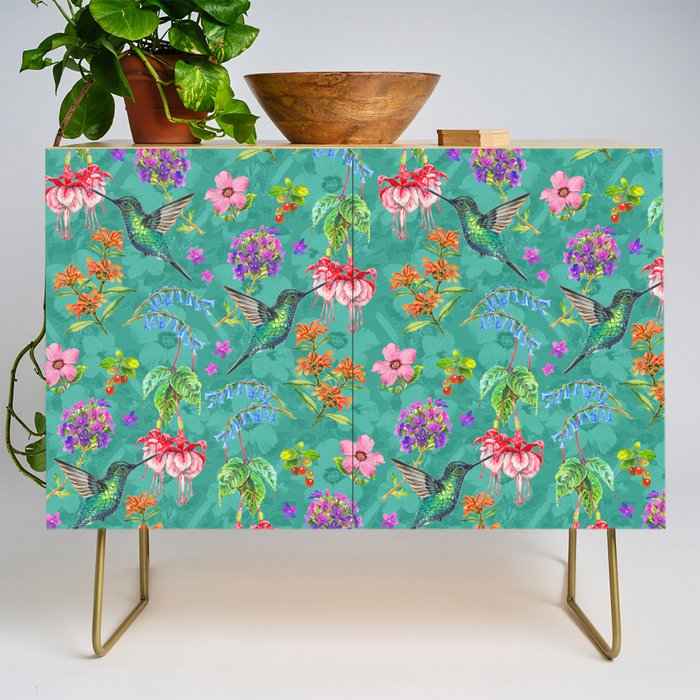 Floral Hummingbirds - BBG Credenza Gallery Image 1