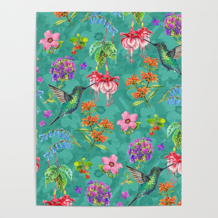 Floral Hummingbirds - BBG Poster Gallery Image 4