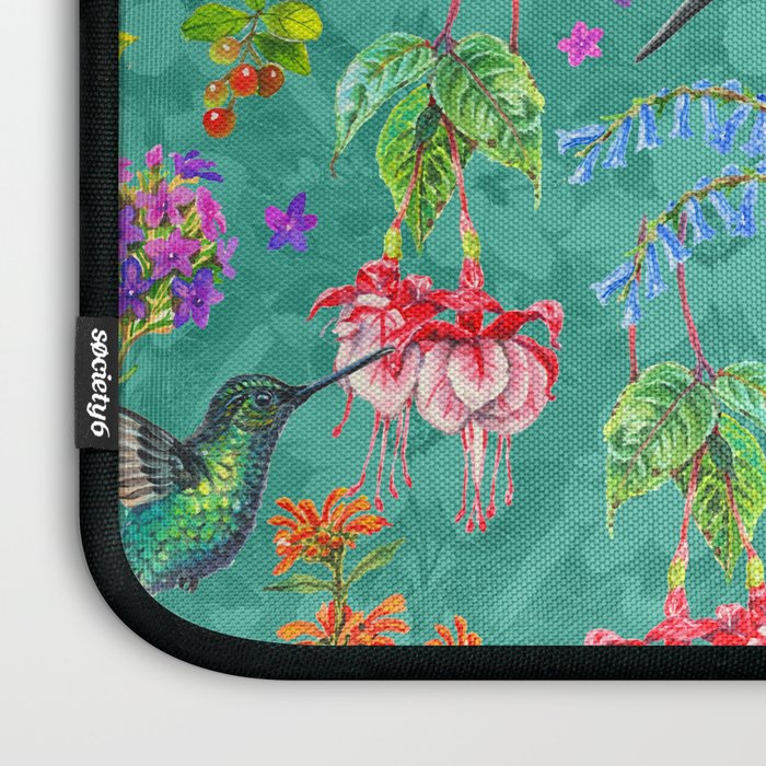 Floral Hummingbirds - BBG Laptop Sleeve Gallery Image 3