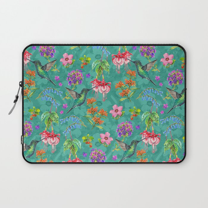 Floral Hummingbirds - BBG Laptop Sleeve Gallery Image 1