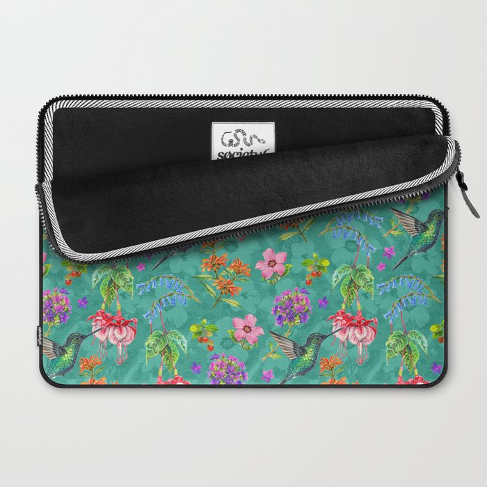 Floral Hummingbirds - BBG Laptop Sleeve Gallery Image 2