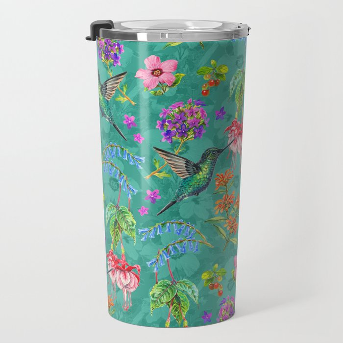 Floral Hummingbirds - BBG Travel Mug Gallery Image 3