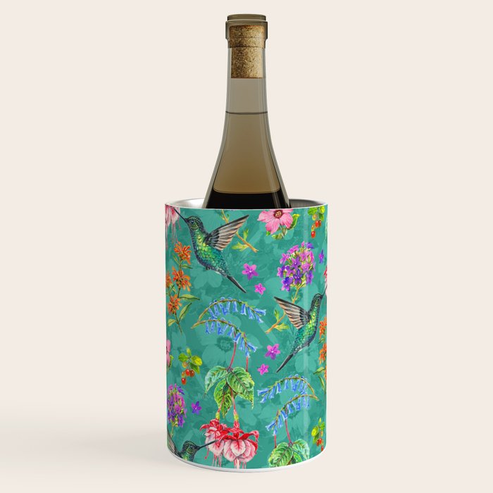 Floral Hummingbirds - BBG Wine Chiller Gallery Image 2