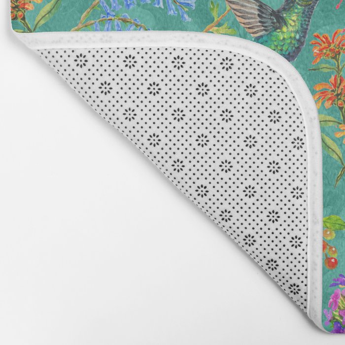 Floral Hummingbirds - BBG Bath Mat Gallery Image 2