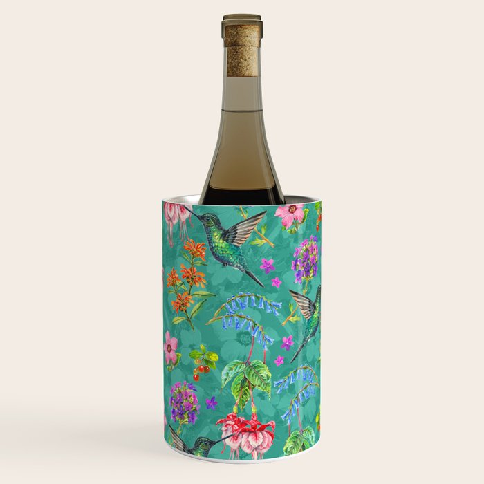 Floral Hummingbirds - BBG Wine Chiller Gallery Image 3