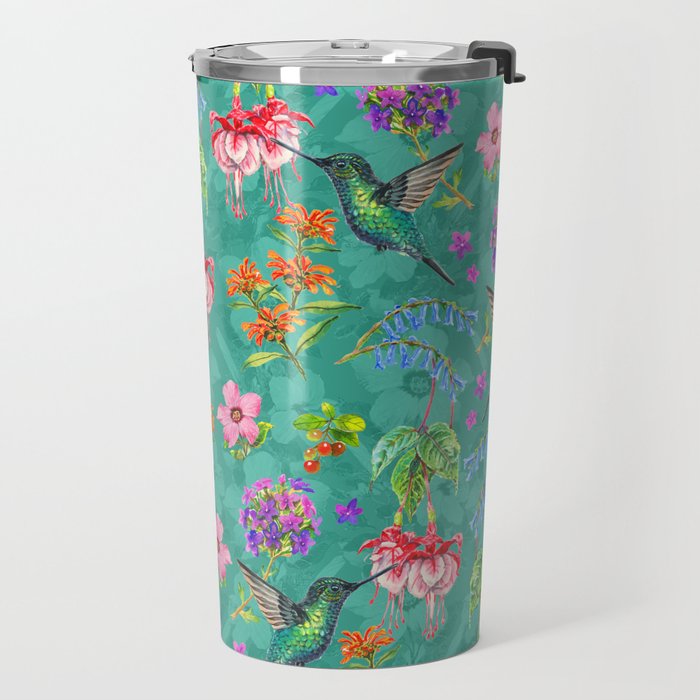 Floral Hummingbirds - BBG Travel Mug Gallery Image 2