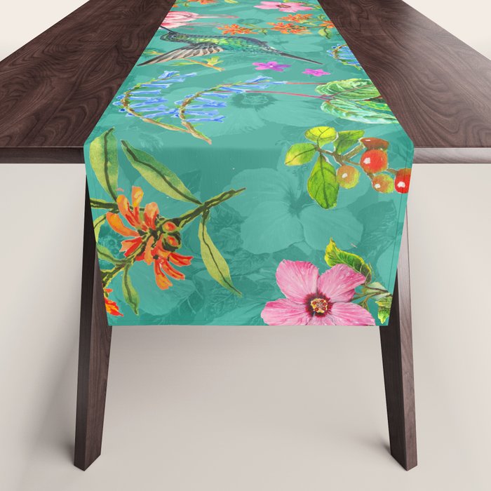 Floral Hummingbirds - BBG Table Runner Gallery Image 1