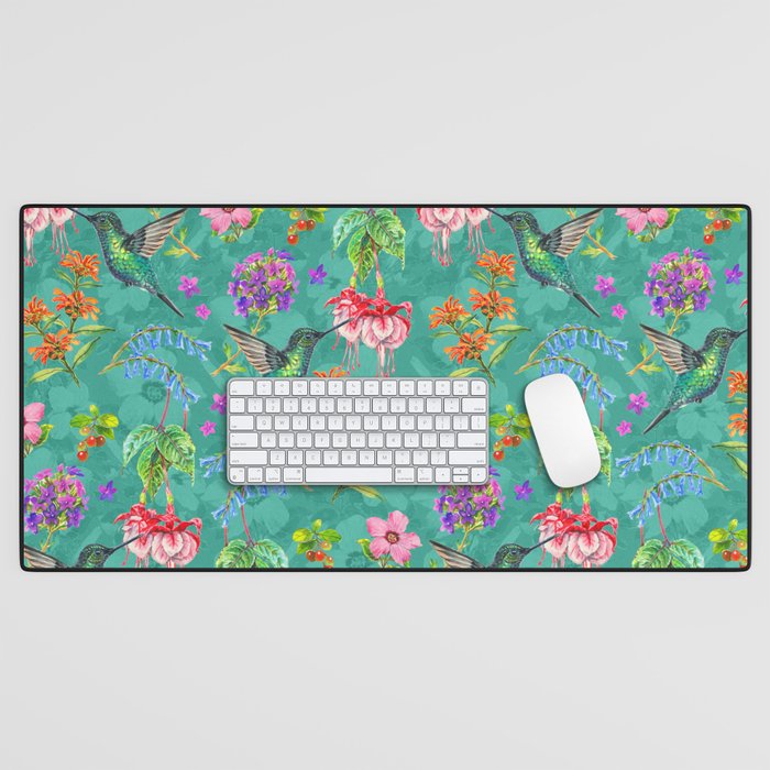 Floral Hummingbirds - BBG Desk Mat Gallery Image 1