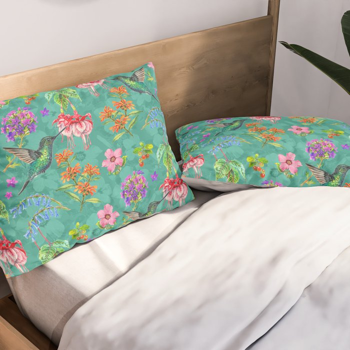 Floral Hummingbirds - BBG Pillow Sham Gallery Image 2