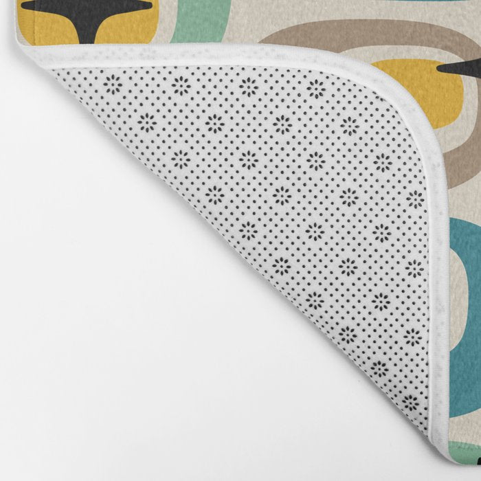 Retro Mid Century Modern Atomic Pattern 533 Googie Bath Mat Gallery Image 2