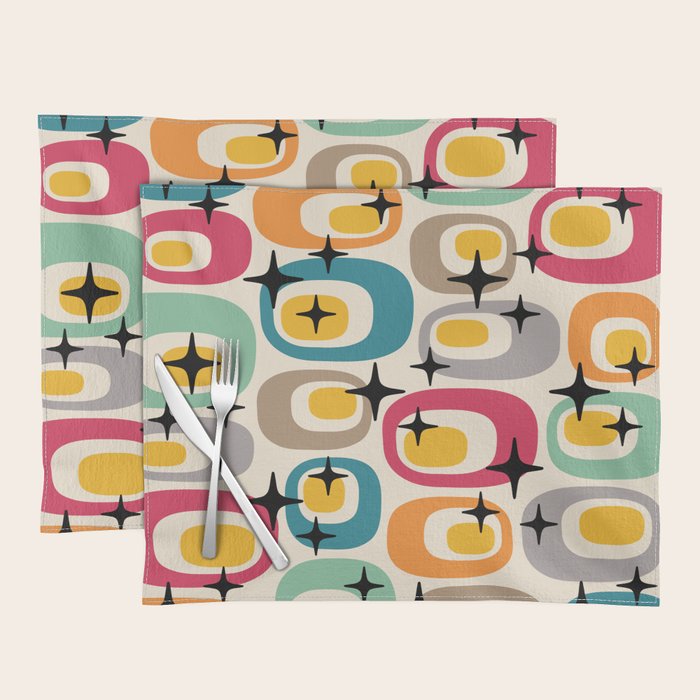 Retro Mid Century Modern Atomic Pattern 533 Googie Placemat Gallery Image 1