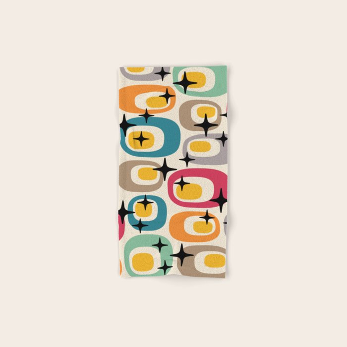 Retro Mid Century Modern Atomic Pattern 533 Googie Bath Towel Gallery Image 1