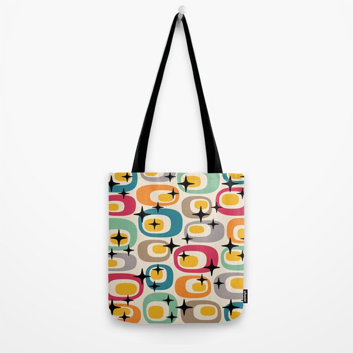 Retro Mid Century Modern Atomic Pattern 533 Googie Tote Bag Gallery Image 2