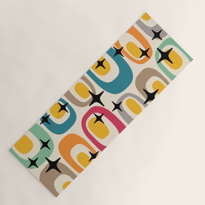Retro Mid Century Modern Atomic Pattern 533 Googie Yoga Mat