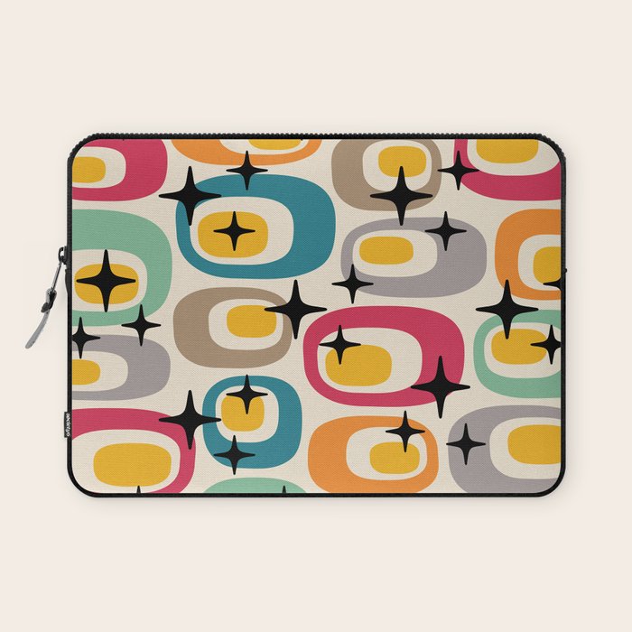 Retro Mid Century Modern Atomic Pattern 533 Googie Laptop Sleeve Gallery Image 1