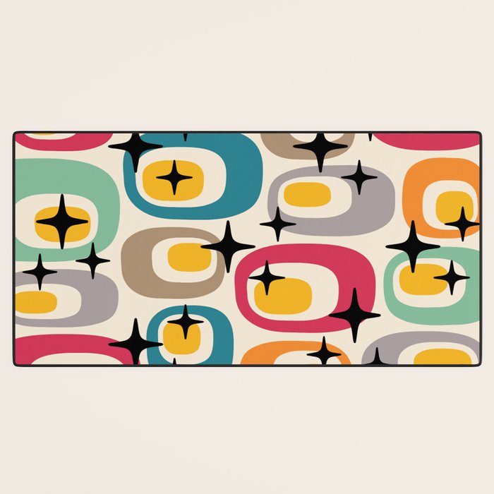 Retro Mid Century Modern Atomic Pattern 533 Googie Desk Mat Gallery Image 3