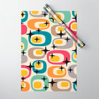 Retro Mid Century Modern Atomic Pattern 533 Googie Wrapping Paper Gallery Image 1
